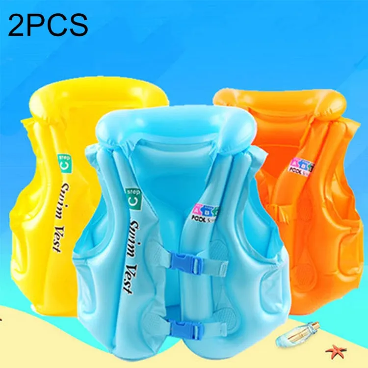 2 PCS B Code Float Inflatable Life Jacket Swimsuit, Size: Medium, Random Color Delivery