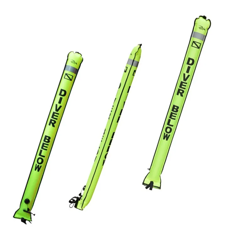 210D Nylon Automatic Seal Safety Signal Diving Mark Diving Buoy, Size:150 x 15cm(Fluorescent Red)