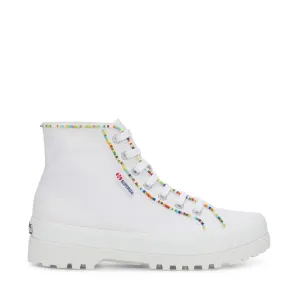 2341 ALPINA MULTICOLOR BEADS - Ankle Boots - Laced - Woman - WHITE-MULTICOLOR BEADS