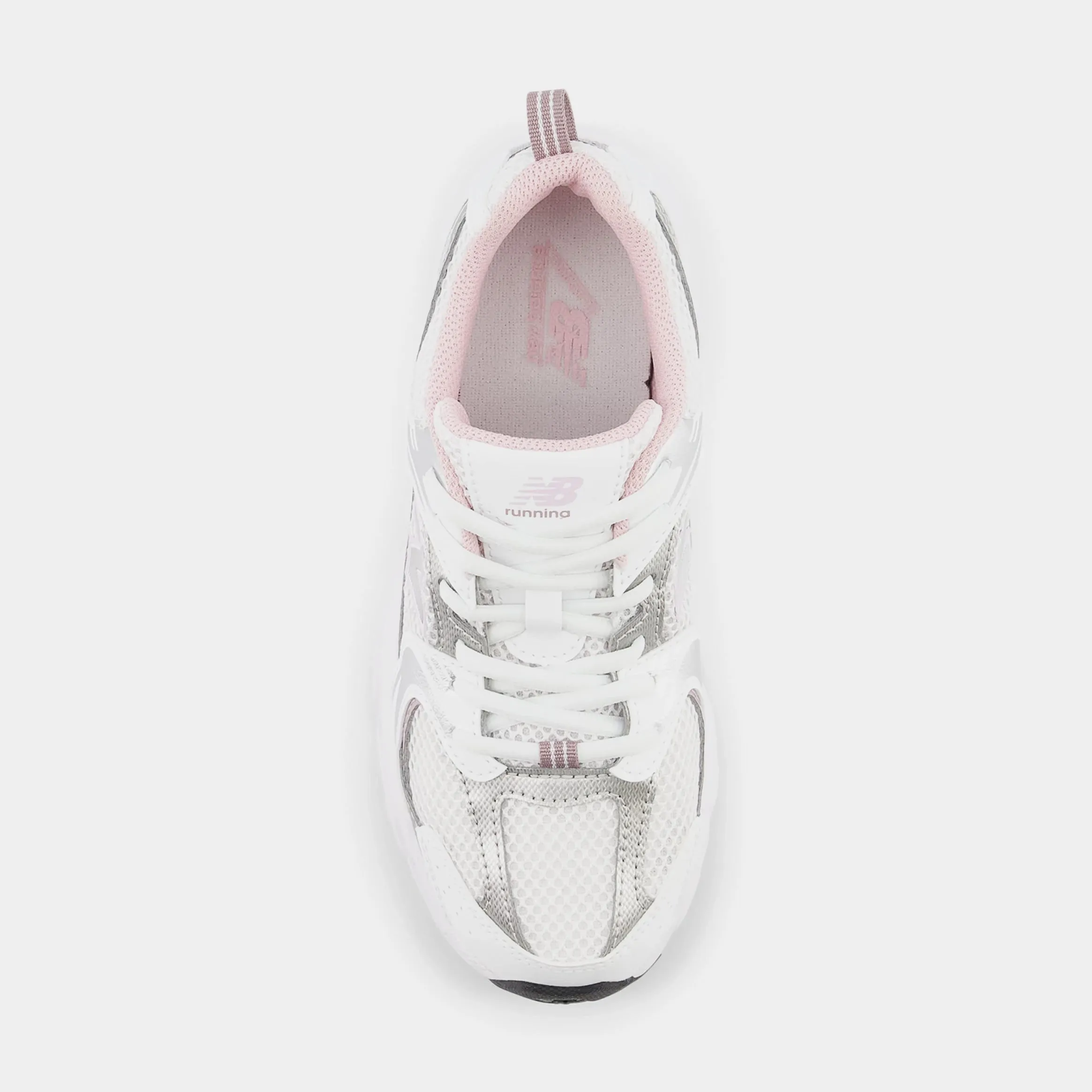 530 Grade School Running Shoes (White/Century Pink)