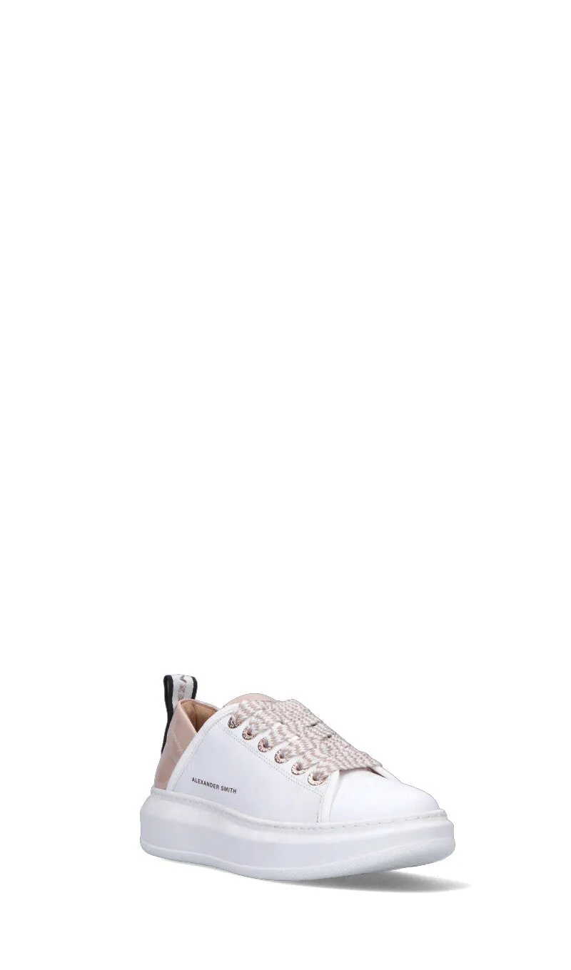 ALEXANDER SMITH Sneaker donna bianca/rosa in pelle