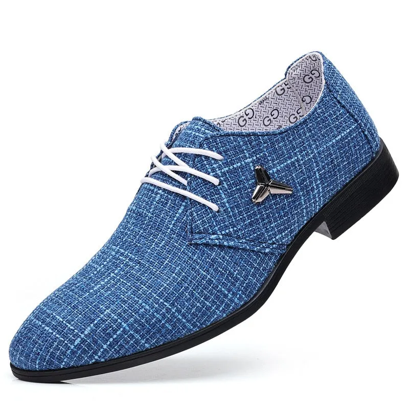 Amozae-  Men's Plus Size Shoes Breathable Pointed Linen Canvas Dress Shoes For Men Business Casual Shoes Male Beijing Old Cloth Footwear