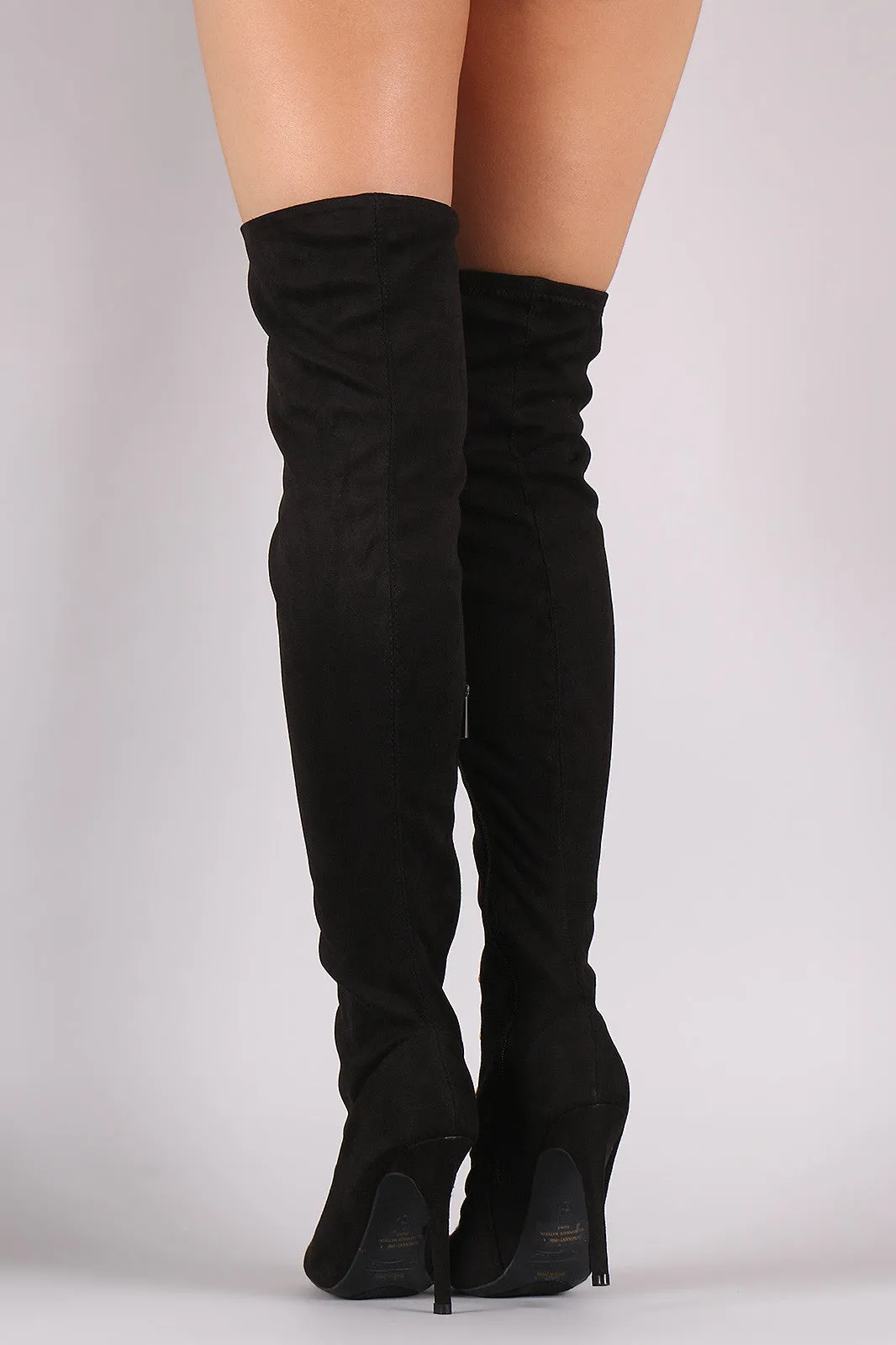 Anne Michelle Corset Embellished Fitted OTK Boots