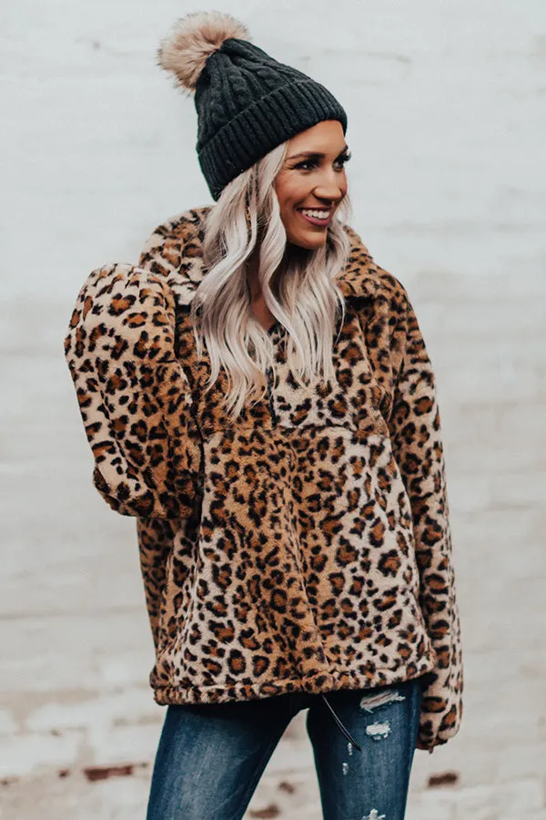 Attention Getter Leopard Plush Pullover