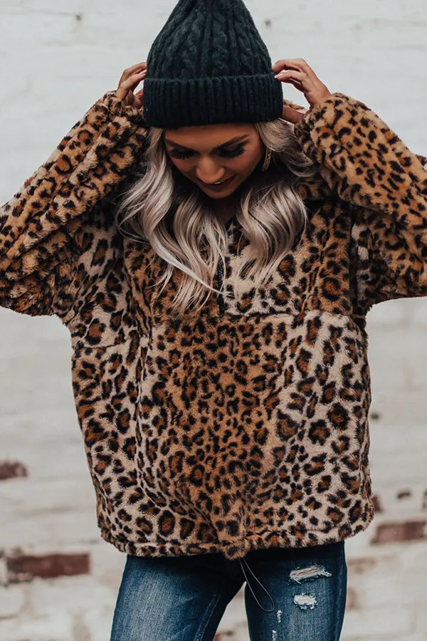 Attention Getter Leopard Plush Pullover