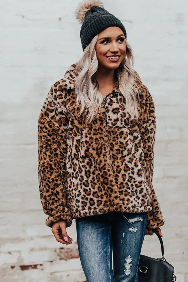 Attention Getter Leopard Plush Pullover