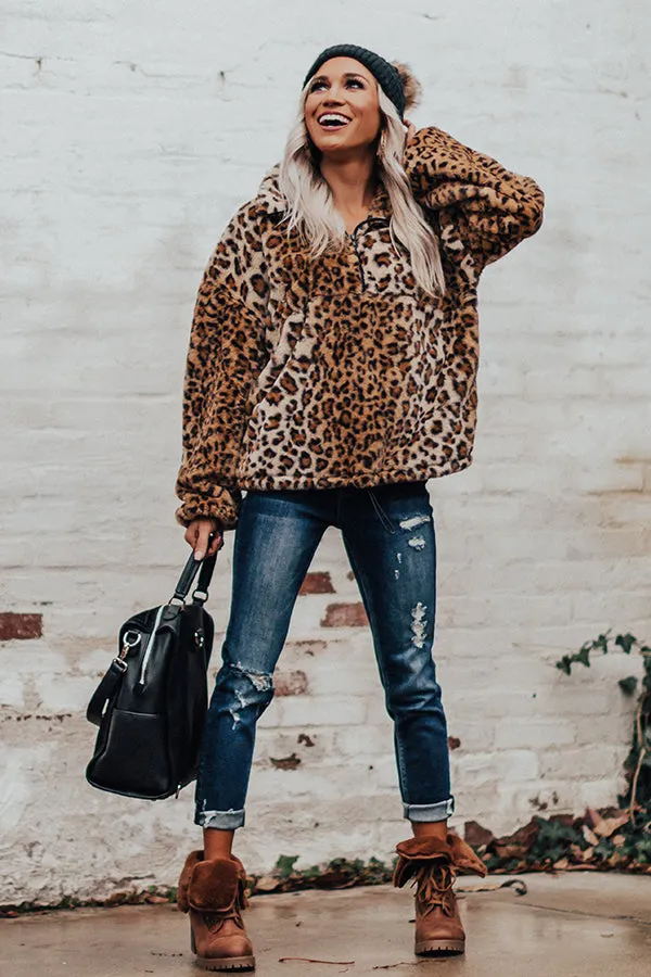 Attention Getter Leopard Plush Pullover