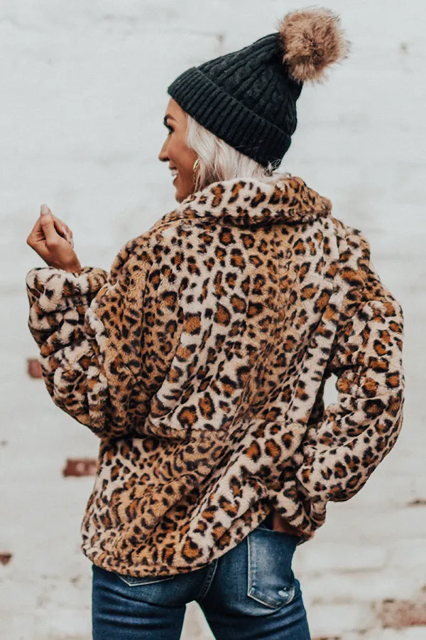Attention Getter Leopard Plush Pullover