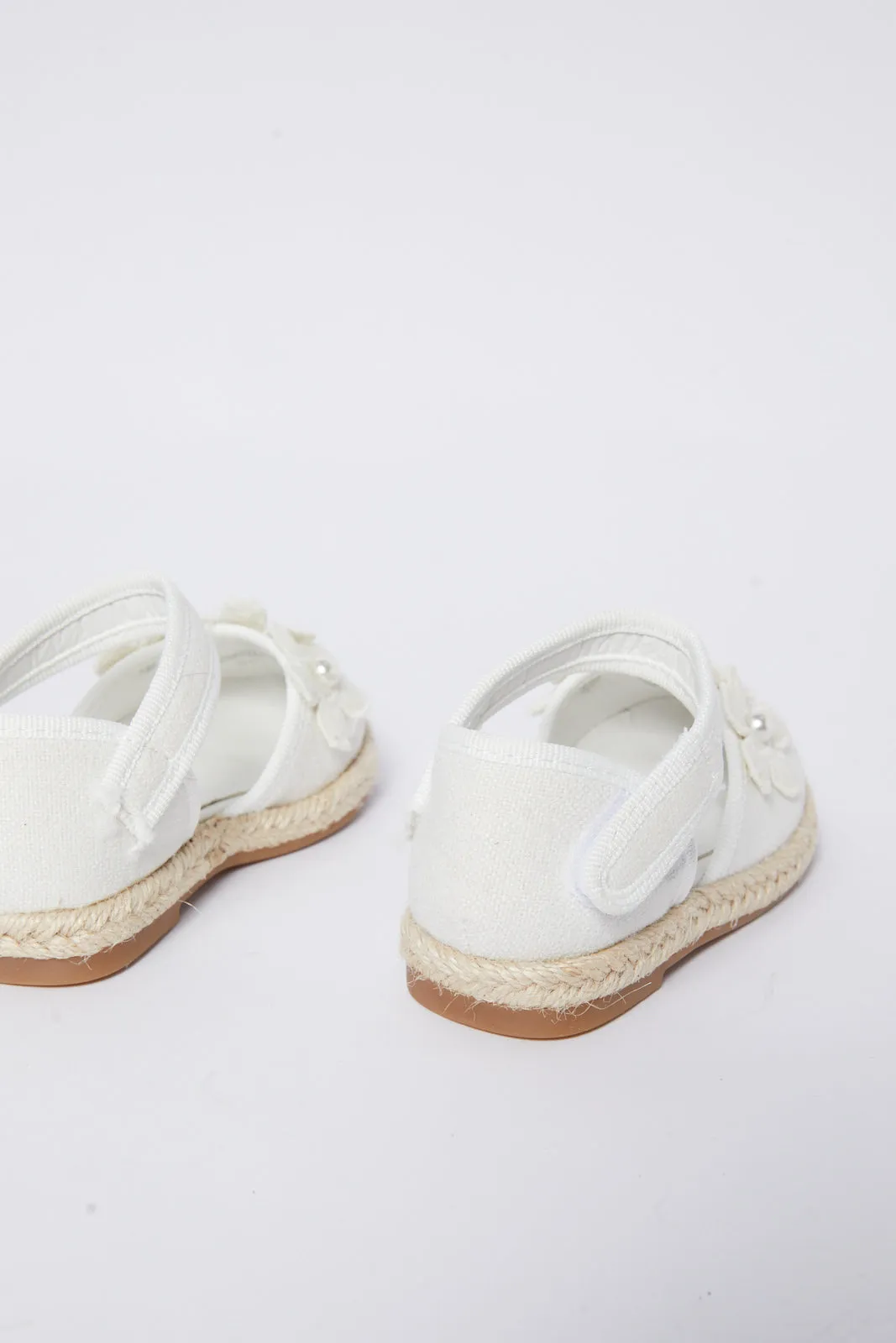 Baby Girls White Floral Espadrille