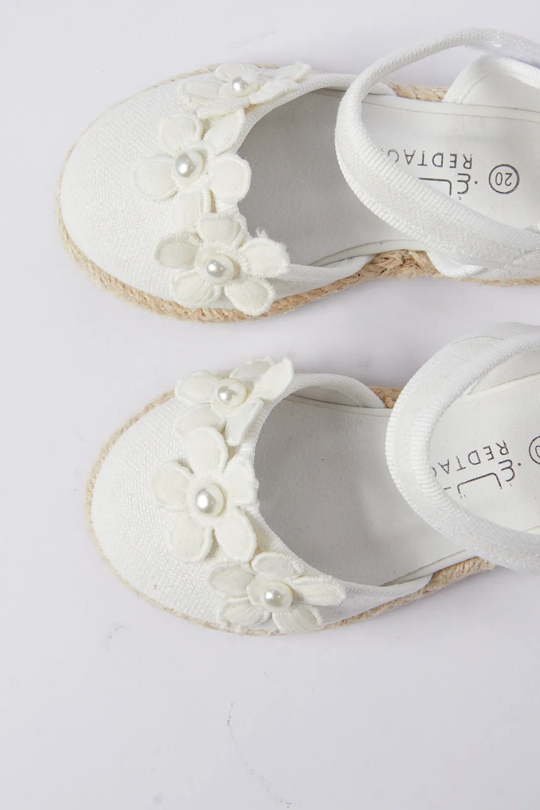 Baby Girls White Floral Espadrille