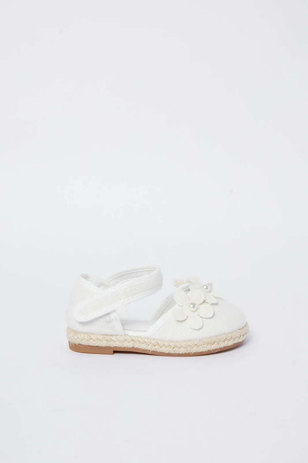 Baby Girls White Floral Espadrille