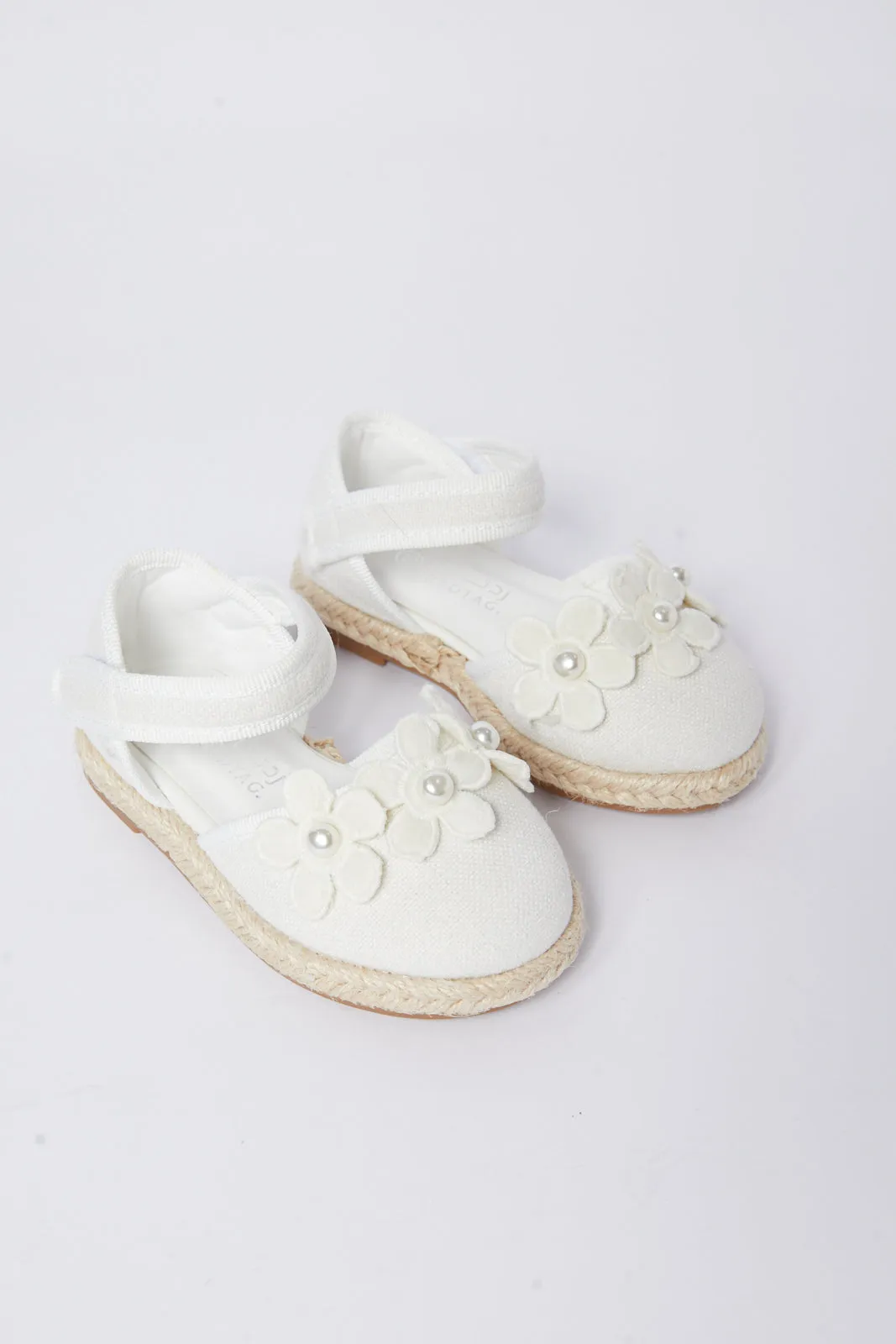 Baby Girls White Floral Espadrille