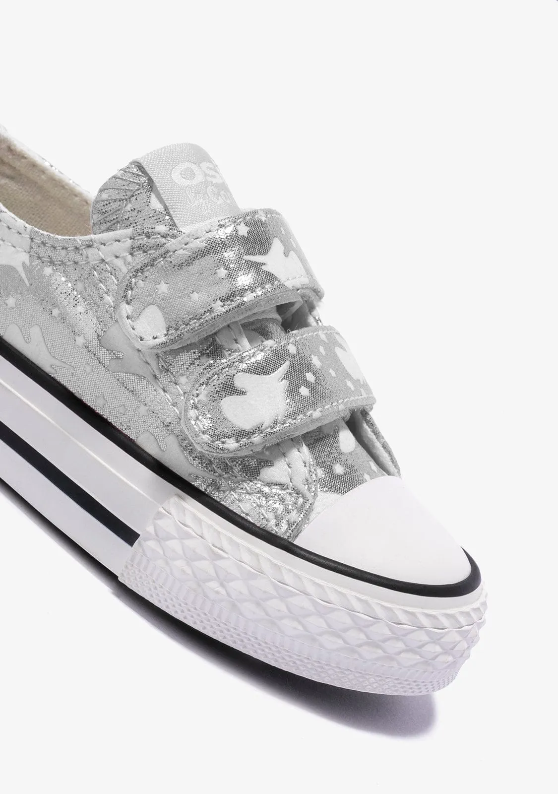 Baby's Silver Glows in the Dark Sneakers Canvas