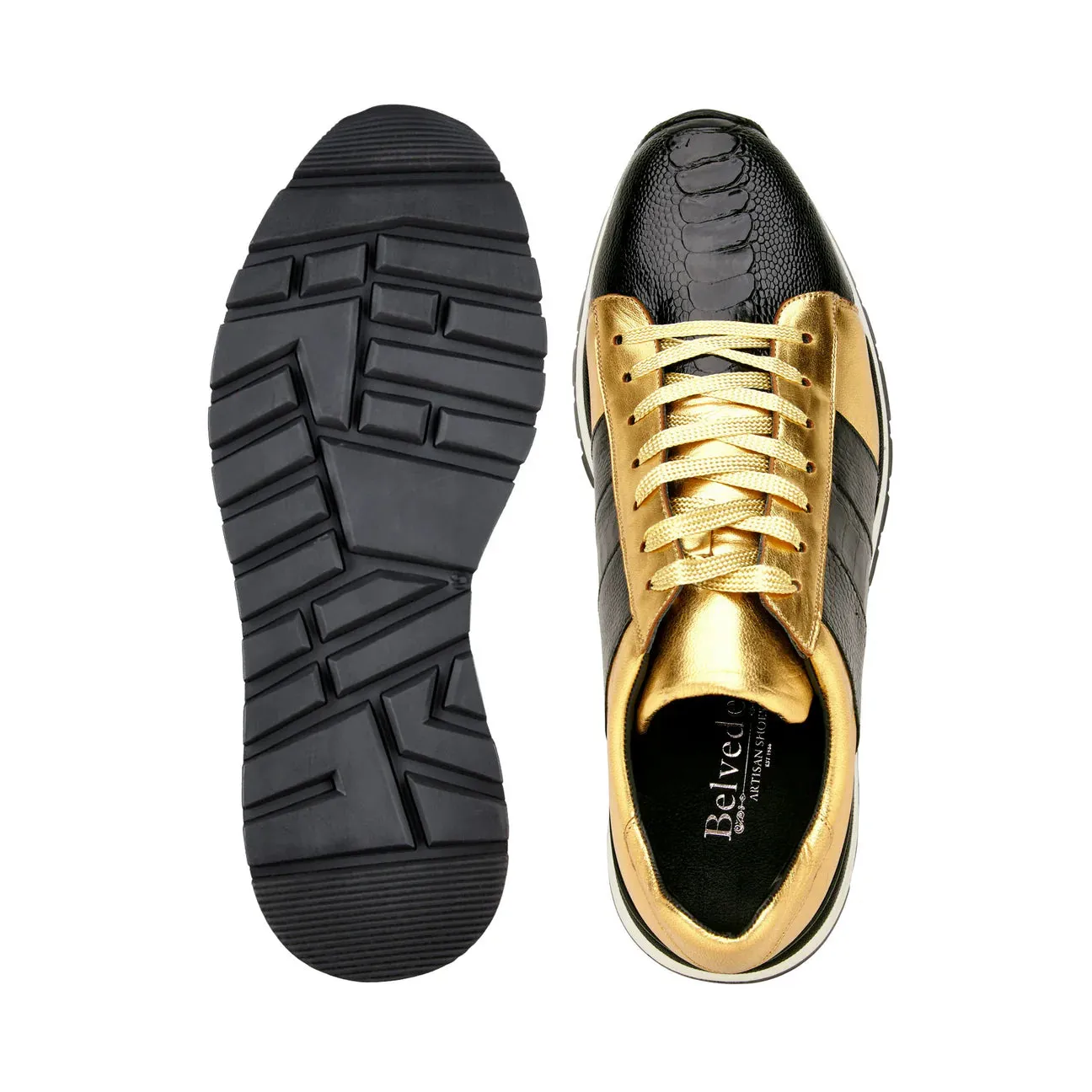 Blake Ostrich and Calf Sneaker by Belvedere