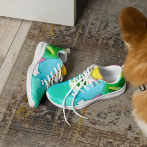 Bold Multicolored Watercolor Women's Athletic Shoes