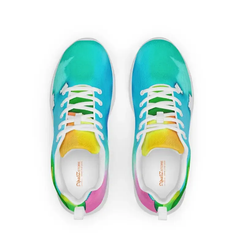 Bold Multicolored Watercolor Women's Athletic Shoes