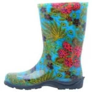 Boot Gardn Tall Blue Prnt Sz 9