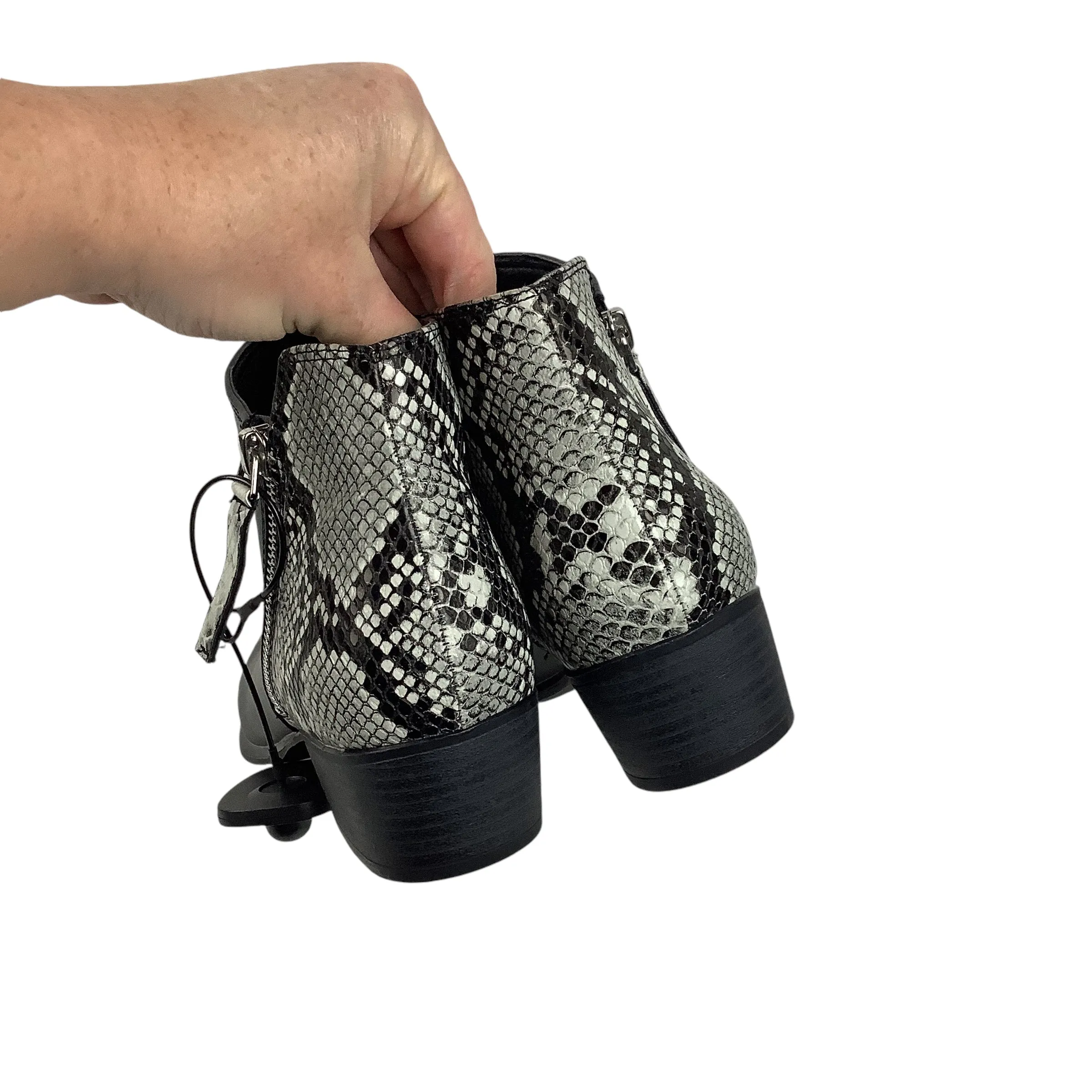 Boots Ankle Heels By Esprit In Snakeskin Print, Size: 8.5
