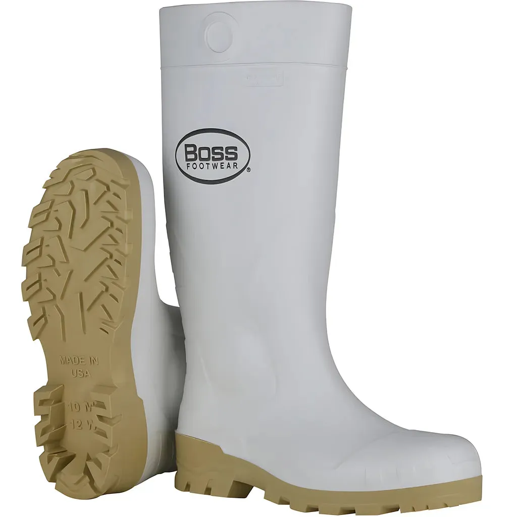 Boss 382-910/11 16" White PVC Steel Toe Boot