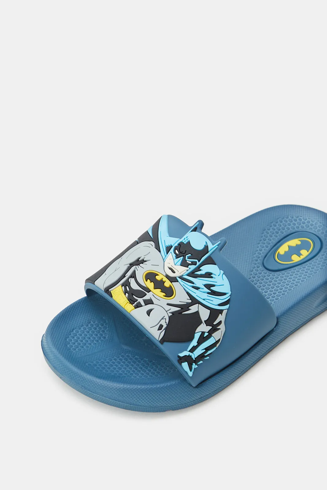 Boys Grey Batman Embossed Slide
