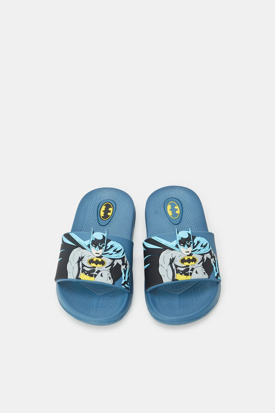 Boys Grey Batman Embossed Slide