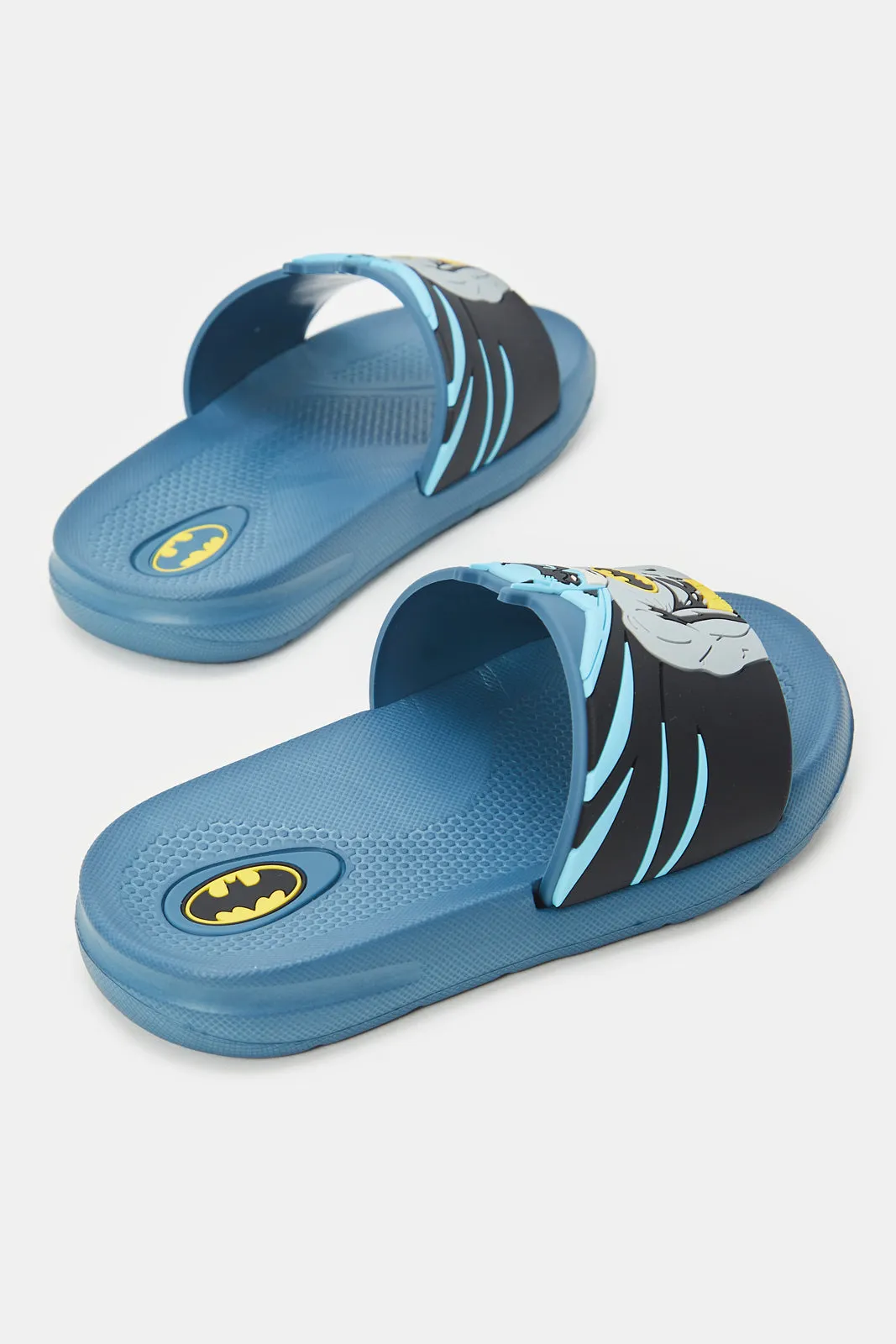 Boys Grey Batman Embossed Slide