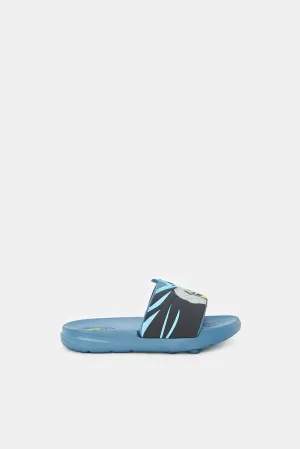 Boys Grey Batman Embossed Slide