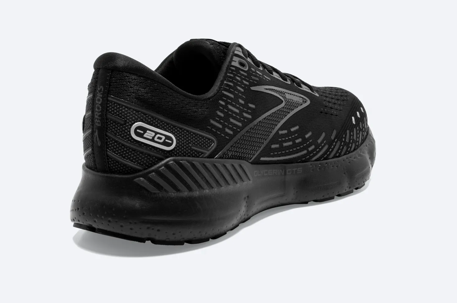 Brooks Mens Glycerin GTS 20- Black/Black/Ebony (1103831D020)