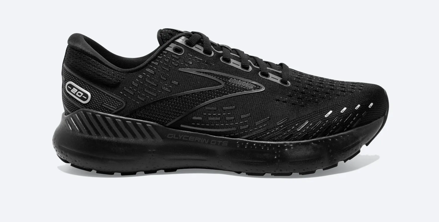 Brooks Mens Glycerin GTS 20- Black/Black/Ebony (1103831D020)