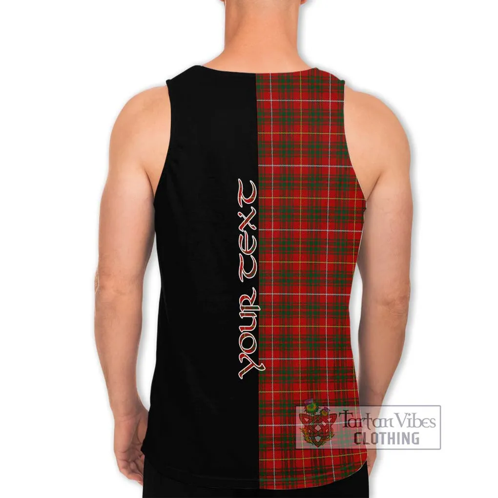 Bruce Tartan Men's Tank Top with Family Crest and Half Of Me Style