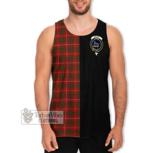 Bruce Tartan Men's Tank Top with Family Crest and Half Of Me Style