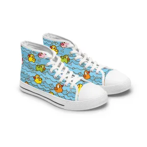 Colorful Rubber Duck Water Women's High Top Sneakers