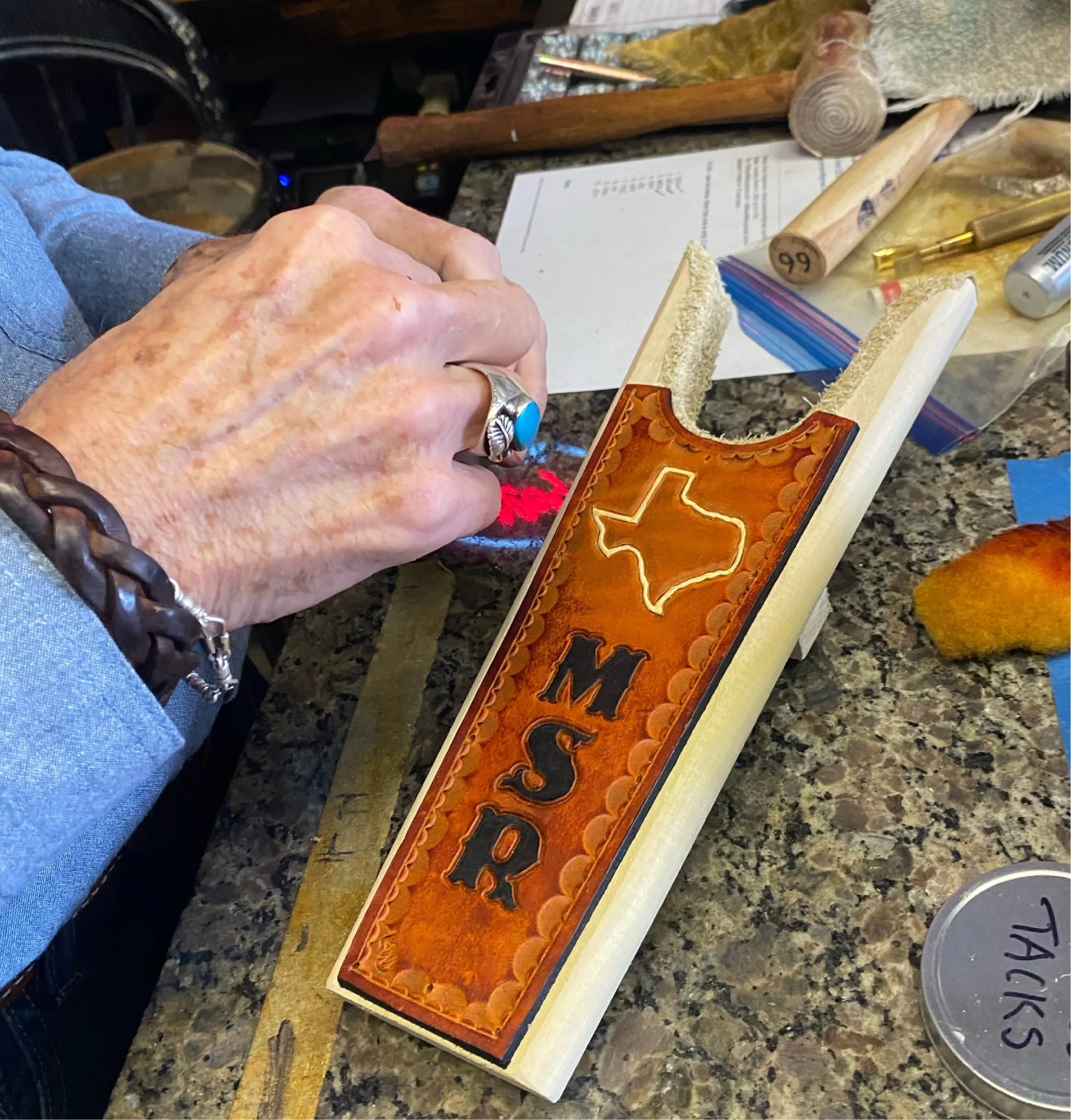 Custom Boot Jack (Hand-Tooled & Color)