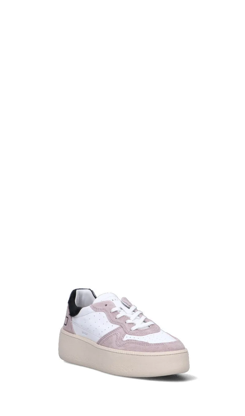 D.A.T.E. Sneaker donna bianca/cipria/nera in pelle
