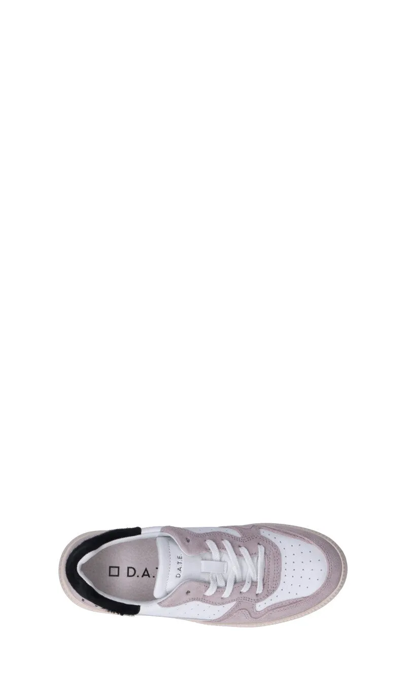 D.A.T.E. Sneaker donna bianca/cipria/nera in pelle