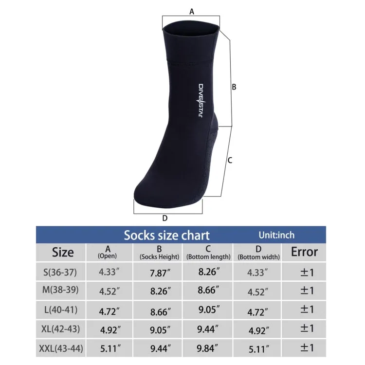 DIVESTAR Diving Neoprene Socks For Men Women Scuba Booties, Spec: 5mm Black(M 39-40)