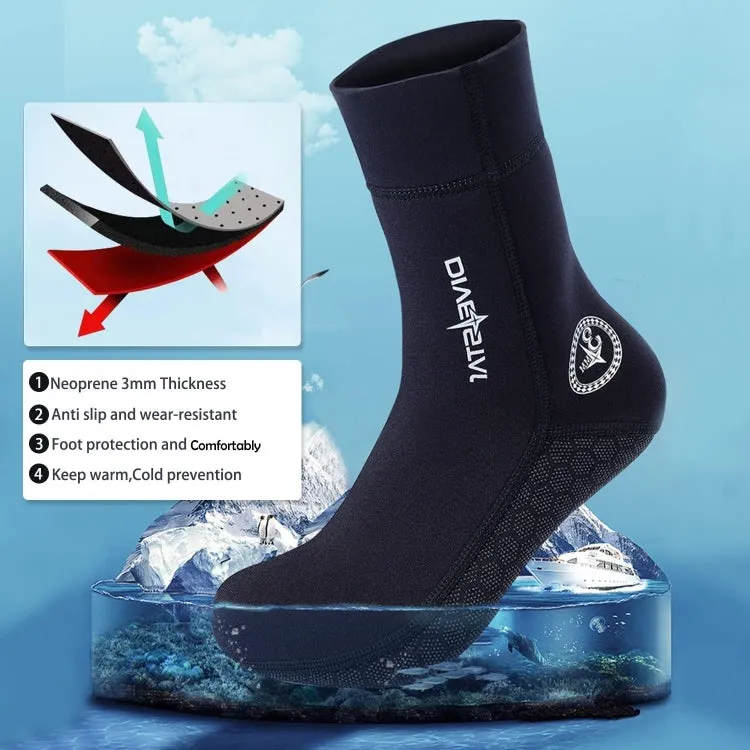 DIVESTAR Diving Neoprene Socks For Men Women Scuba Booties, Spec: 5mm Black(M 39-40)
