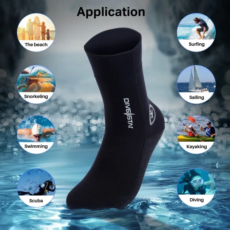 DIVESTAR Diving Neoprene Socks For Men Women Scuba Booties, Spec: 5mm Black(M 39-40)