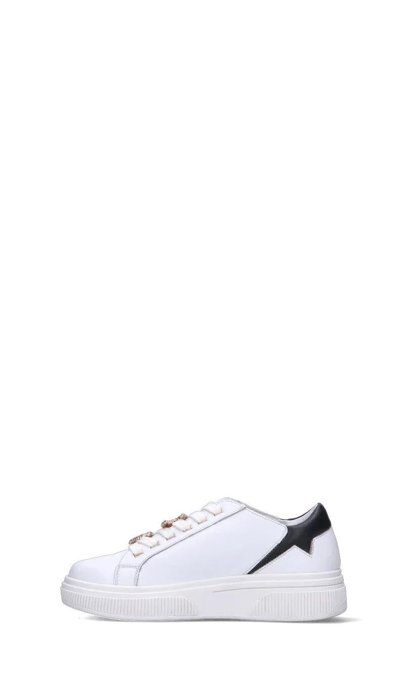 EMANUELLE VEE Sneaker donna bianca/nera in pelle