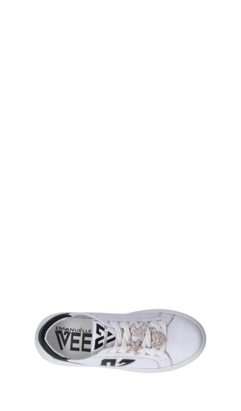 EMANUELLE VEE Sneaker donna bianca/nera in pelle