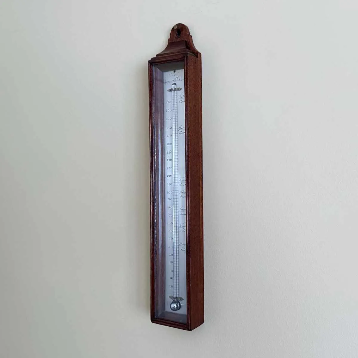 George III Mahogany Cased Wall Thermometer by Cox of Plymouth Dock