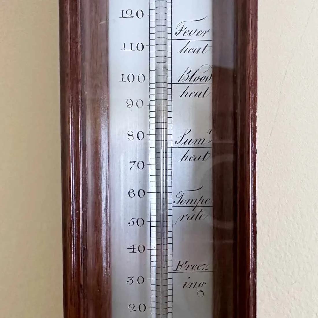 George III Mahogany Cased Wall Thermometer by Cox of Plymouth Dock
