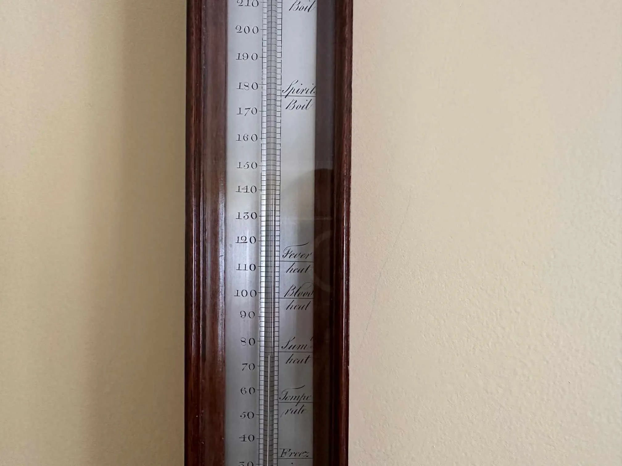 George III Mahogany Cased Wall Thermometer by Cox of Plymouth Dock