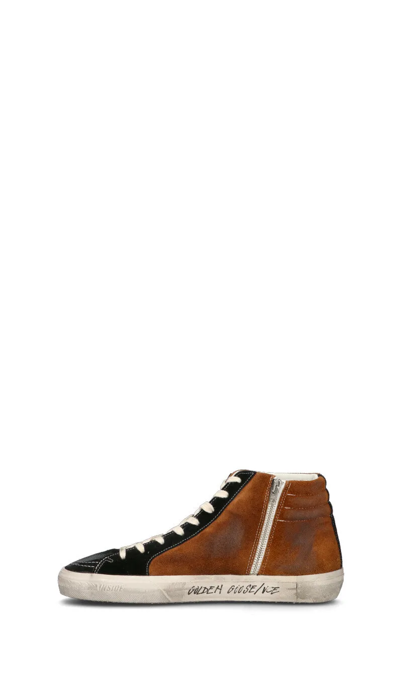 GOLDEN GOOSE SLIDE CLASSIC Sneaker uomo marrone/nera in suede