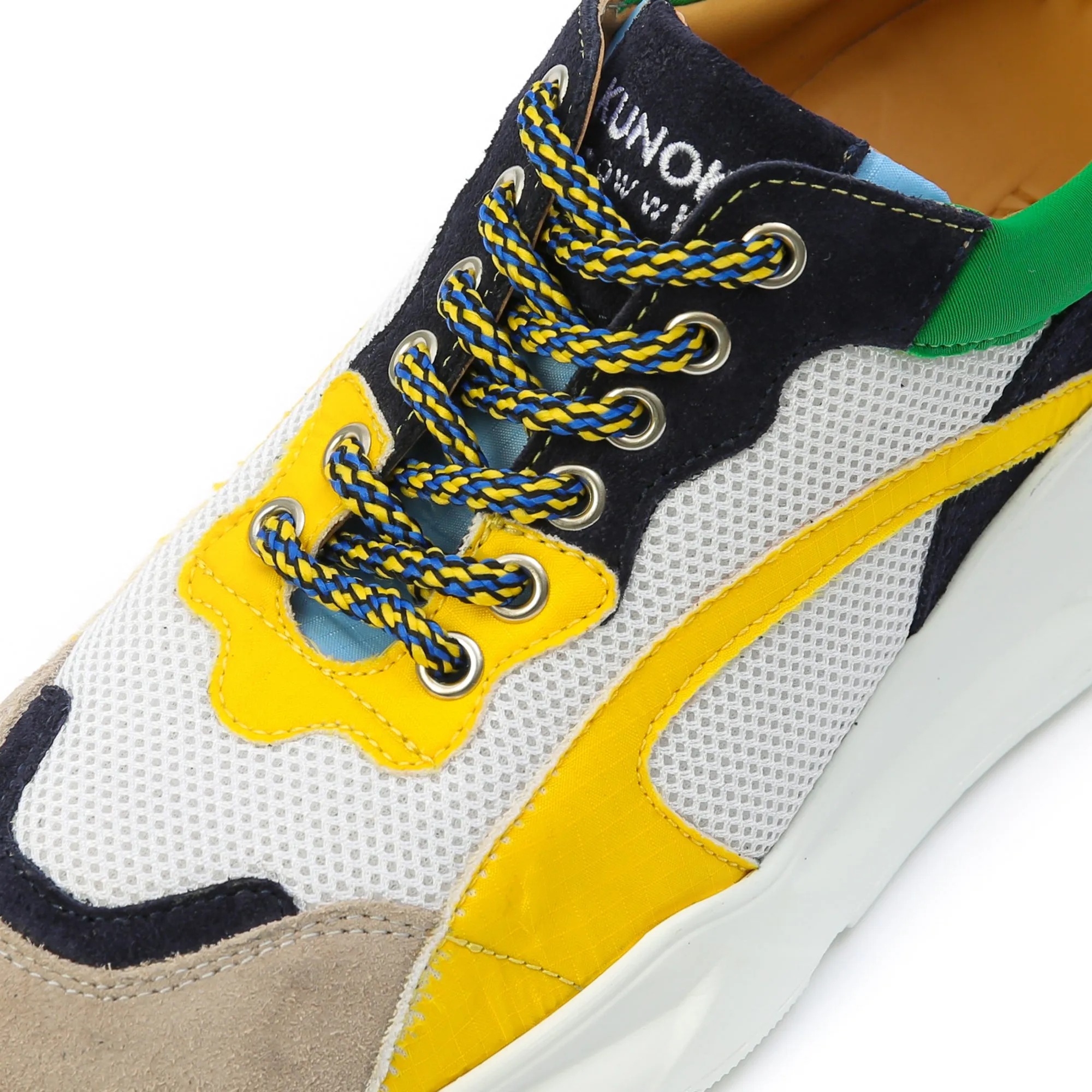 IZZI platform sneaker - white yellow multi