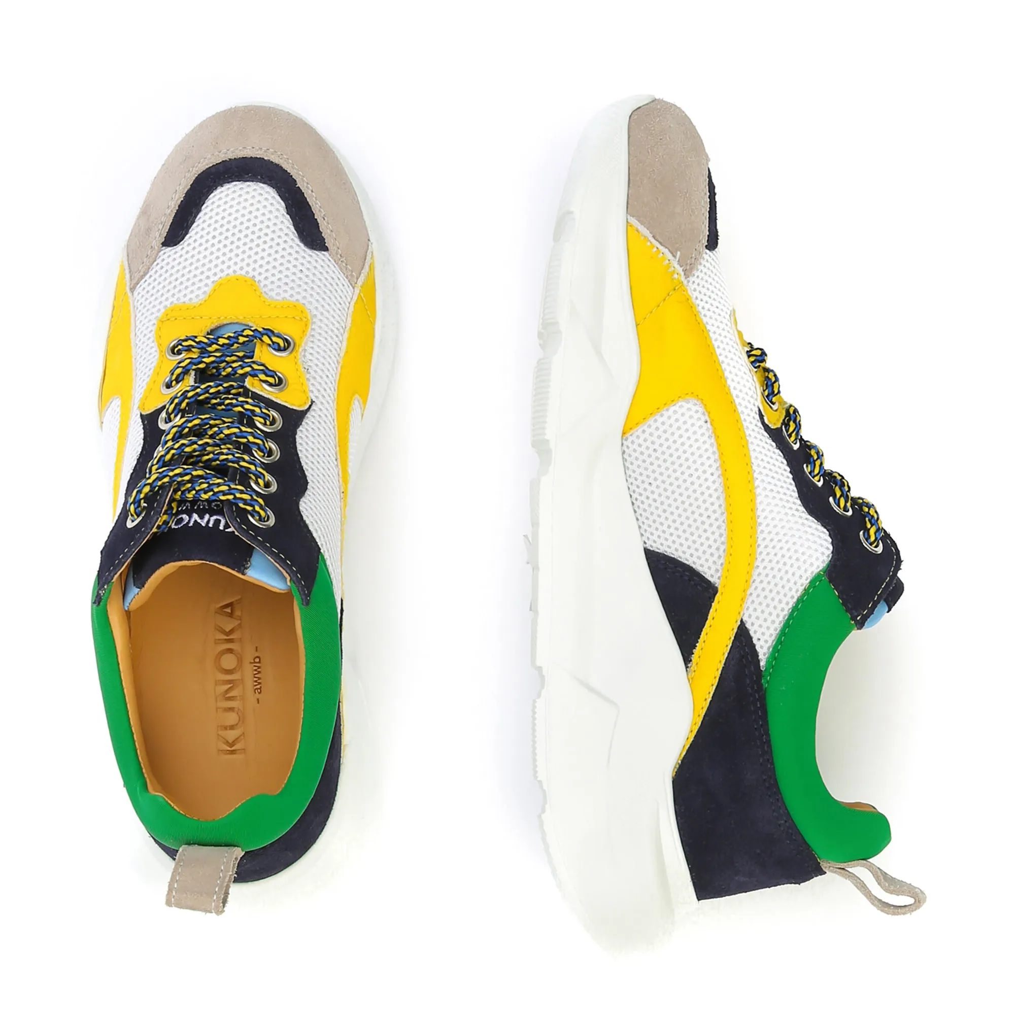 IZZI platform sneaker - white yellow multi