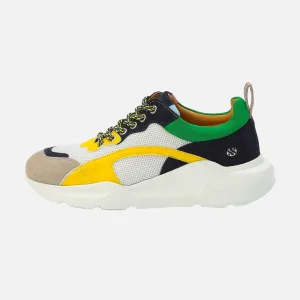 IZZI platform sneaker - white yellow multi