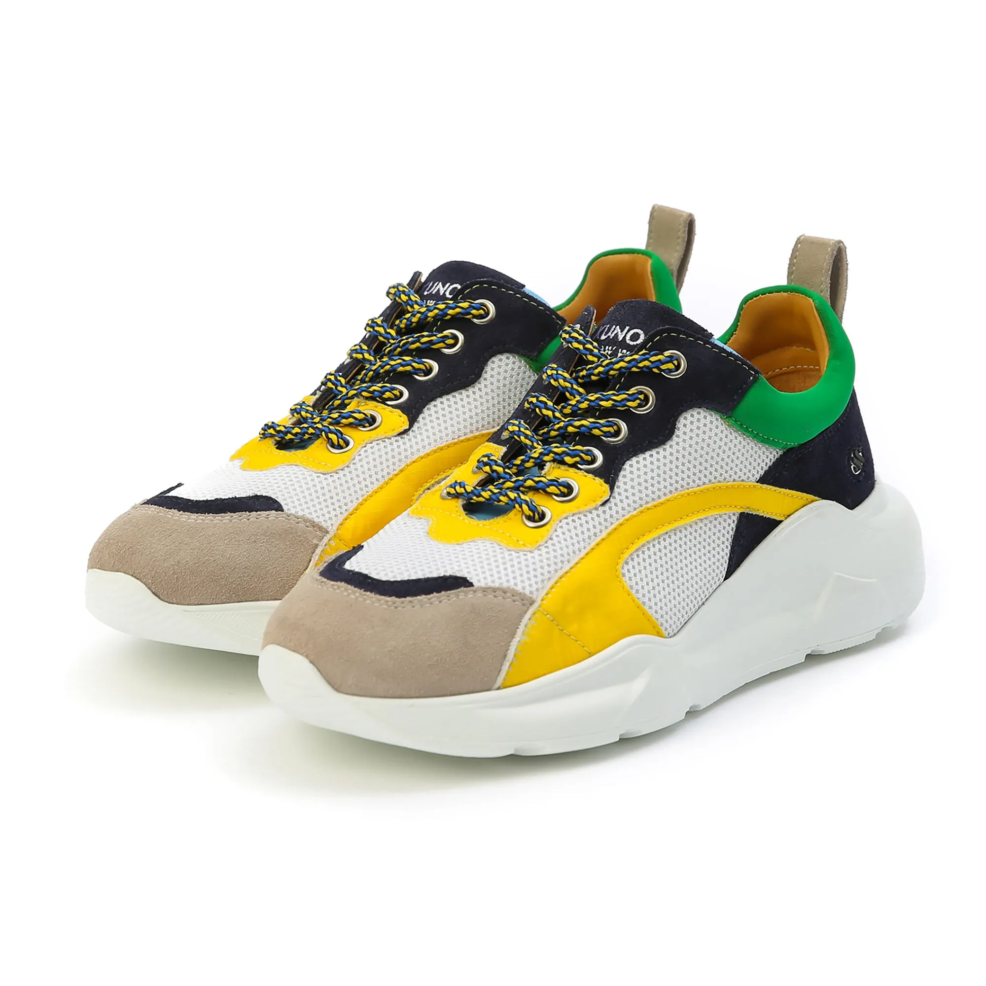 IZZI platform sneaker - white yellow multi