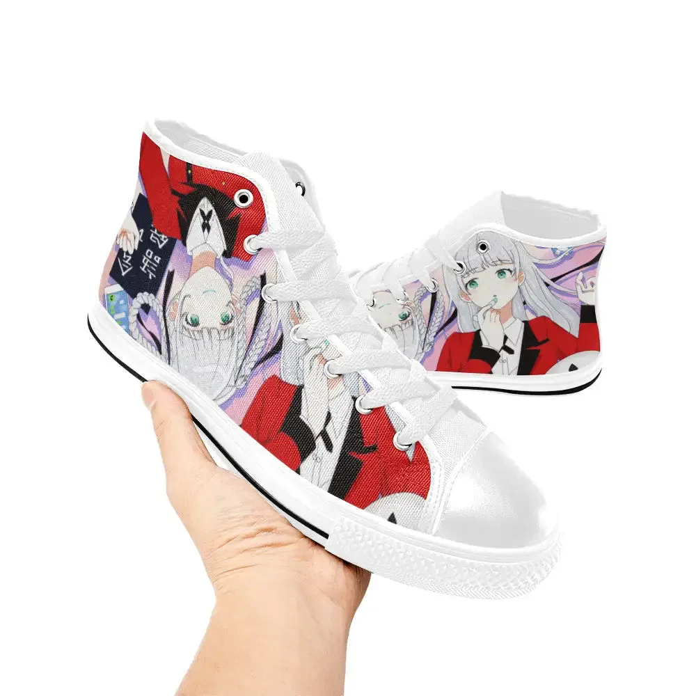 Kakegurui Compulsive Gambler Kirari Ririka Momobami Shoes High Top Sneakers for Kids and Adults