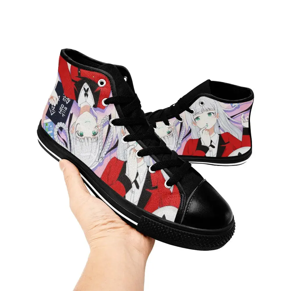 Kakegurui Compulsive Gambler Kirari Ririka Momobami Shoes High Top Sneakers for Kids and Adults